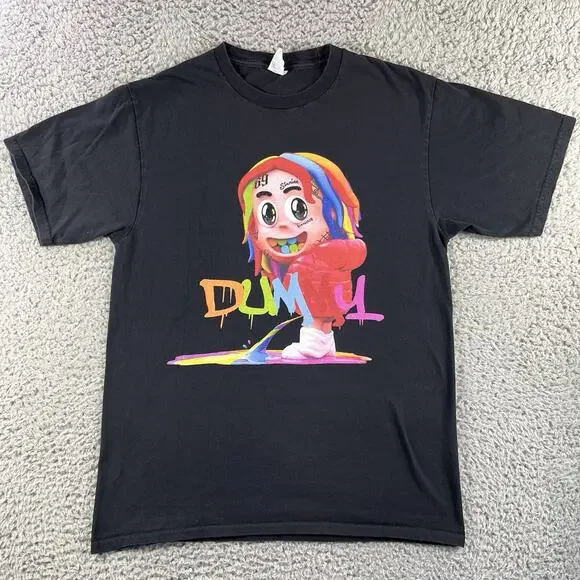 Tekashi 6ix9ine Dummy Boy Album Black Graphic T Shirt Mens Medium Rap Hip Hop - Picture 1 of 7